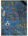 Tree of life Traditional Hand Knotted Blue and Ivory Multi Size Wool area Rug