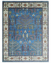 Tree of life Traditional Hand Knotted Blue and Ivory Multi Size Wool area Rug