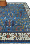 Tree of life Traditional Hand Knotted Blue and Ivory Multi Size Wool area Rug