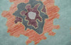 Custom Made Vibrant Colorful Aqua, Blue, Purple and Gray Hand Knotted Traditional Oushak Wool Area Rug