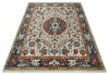 Hand Knotted traditional Oriental Ivory, Rust and Gray Multi Size wool Area Rug