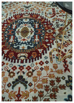 Hand Knotted traditional Oriental Ivory, Rust and Gray Multi Size wool Area Rug