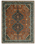 Rust, Ivory and Brown Oriental Traditional Hand knotted Multi Size Area Rug