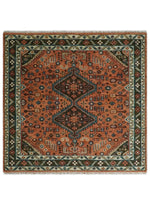 Rust, Ivory and Brown Oriental Traditional Hand knotted Multi Size Area Rug