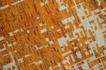 5x8 and 6x9 Gold, Rust and Ivory Modern Abstract Recycled Silk Rug