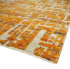 5x8 and 6x9 Gold, Rust and Ivory Modern Abstract Recycled Silk Rug