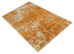 5x8 and 6x9 Gold, Rust and Ivory Modern Abstract Recycled Silk Rug
