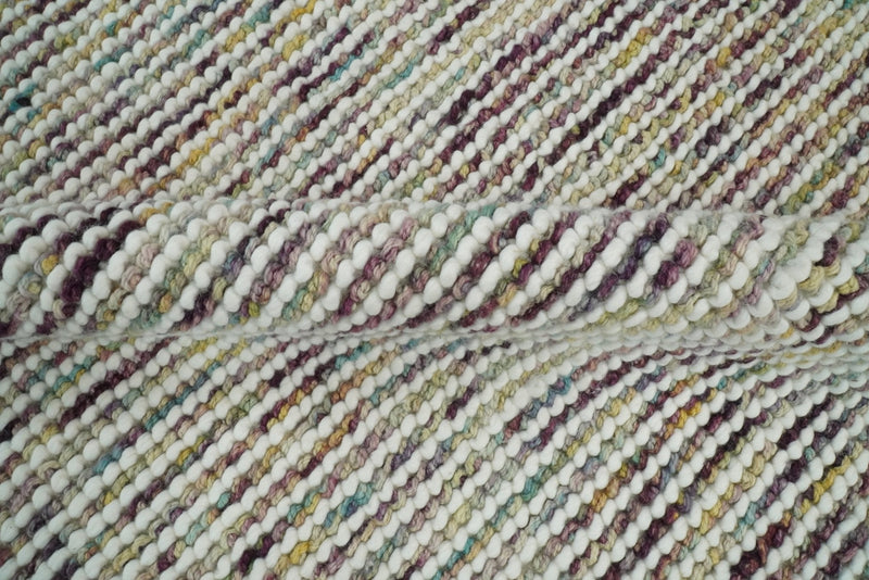 5x8 and 8x10 Hand Made Multi Color Woolen Chunky and Soft Area Rug | JOY2