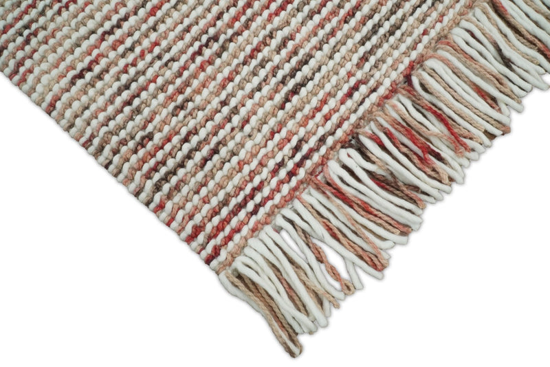 5x8 and 8x10 Hand Made Blue Woolen Chunky and Soft Area Rug | JOY3