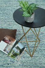 5x8 and 8x10 Hand Made Blue Woolen Chunky and Soft Area Rug | JOY4