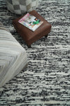 5x8 Hand Made Woolen Chunky and Soft Black and Ivory Area Rug | BER1
