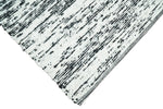 5x8 Hand Made Woolen Chunky and Soft Black and Ivory Area Rug | BER1