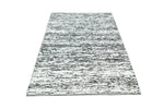 5x8 Hand Made Woolen Chunky and Soft Black and Ivory Area Rug | BER1