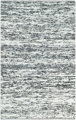 5x8 Hand Made Woolen Chunky and Soft Black and Ivory Area Rug | BER1