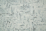5x8 and 8x10 Hand Made Woolen Modern Blue and Ivory Area Rug | EVE001