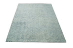 5x8 and 8x10 Hand Made Woolen Modern Blue and Ivory Area Rug | EVE001