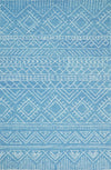 5x8 and 8x10 Hand Made Woolen Tribal Solid Blue Area Rug | AZT002