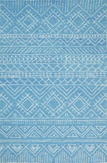 5x8 and 8x10 Hand Made Woolen Tribal Solid Blue Area Rug | AZT002