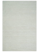 5x8 and 8x10 Solid Ivory Chunky Handwoven Wool Area Rug, Layering Rug | TRD2380