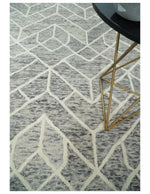 2.6x8, 6x6, 5x8, 6x9 and 8x11 Brown and Beige Hand Tufted Modern Geometric Wool Area Rug | TRD6373B