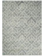 2.6x8, 6x6, 5x8, 6x9 and 8x11 Brown and Beige Hand Tufted Modern Geometric Wool Area Rug | TRD6373B