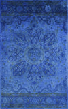 3x5, 5x8 Blue Handmade Overdyed Tone on Tone Wool Area Rug | TUF10