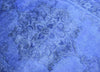 5x8 and 8x11 Blue Handmade Overdyed Wool Area Rug