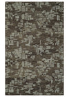 5x8 Brown and Ivory Blocks pattern Hand Tufted Farmhouse Wool Area Rug