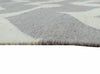 5x8 Dhurrie Rug, Gray and White Chevron Pattern Rug