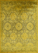 5x8 Gold Handmade Overdyed Wool Area Rug | TUF7