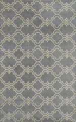 5x8 Gray and Beige Wool Area Rug | Handmade Area rug made with fine wool