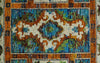 5x8 Hand Knotted Blue, Ivory and Gold Modern Persian made of Recycled Silk Area Rug | OP81