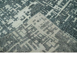 5x8 Hand Knotted Gray, Charcoal and Ivory Modern Abstract Contemporary Recycled art silk Area Rug
