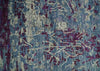 5x8 Hand Knotted Ivory, Blue and Purple Modern Abstract Contemporary Recycled Silk Area Rug | OP72