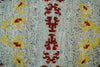 5x8 Hand Knotted Ivory, Red and Yellow Persian made of Recycled Silk Area Rug | OP95