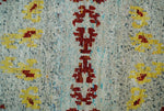 5x8 Hand Knotted Ivory, Red and Yellow Persian made of Recycled Silk Area Rug | OP95