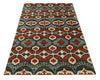 5x8 Hand Knotted Moss Green, Ivory and Rust Antique Persian Style Contemporary Recycled Silk Area Rug | OP83