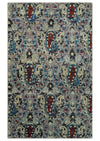 5x8 Hand Knotted Multicolor Antique Persian Style Contemporary Recycled Silk Area Rug | OP84