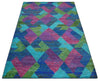 5x8 Hand Knotted Multicolor Modern Geometric Contemporary Recycled Silk Area Rug | OP78