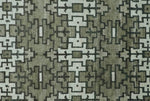 5x8 Hand Knotted Olive, Charcoal and White Modern Contemporary Southwestern Tribal Trellis Recycled Silk Area Rug | OP124