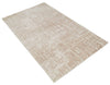 5x8 Hand Knotted Tan and Ivory Modern Abstract Contemporary Recycled Silk Area Rug