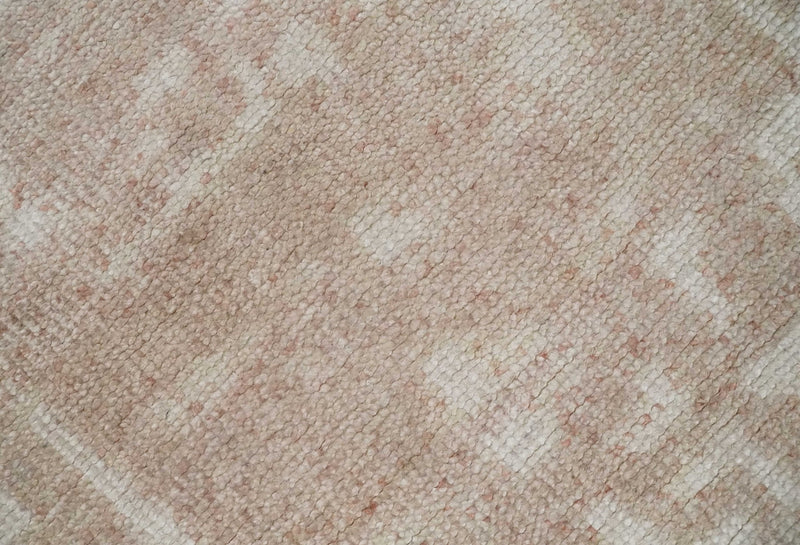 5x8 Hand Knotted Tan and Ivory Modern Abstract Contemporary Recycled Silk Area Rug