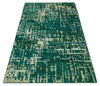 5x8 Hand Knotted Teal Green, Olive and Beige Modern Abstract Contemporary Recycled Silk Area Rug | OP130