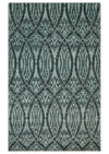 5x8 Hand Knotted Teal, Ivory and Blue Modern Style Contemporary Recycled Silk Area Rug | OP109