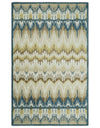 5x8 Hand Tufted Blue and Beige Modern Ikat Wool Area Rug | TRDMA37