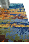 5x8 Hand Tufted Blue, Rust and Gold Modern Abstract Wool Area Rug | TRDMA40