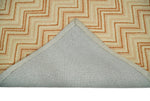 5x8 Hand Tufted Terracotta and Rust Modern Chevron Wool Area Rug | TRDMA39