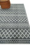 5x8 Hand woven tribal Woolen Chunky and Soft White and Black Wool Area Rug | TRDMA22