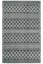 5x8 Hand woven tribal Woolen Chunky and Soft White and Black Wool Area Rug | TRDMA22