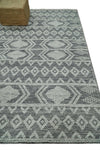 5x8 Hand woven tribal Woolen Chunky and Soft White and Black Wool Area Rug | TRDMA23